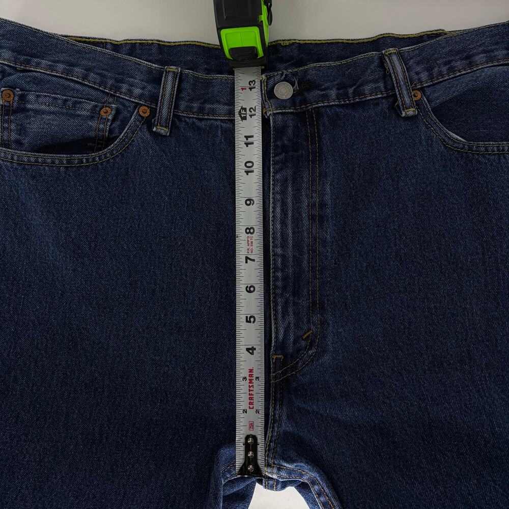Levi's 505 Regular Fit Jeans Dark Wash W42 L30 - Picture 6 of 12